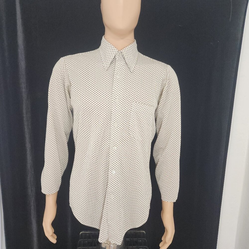 1970's INT. Internationalist by Arrow Men's Button Up Patterned Shirt 15-1/2, 34